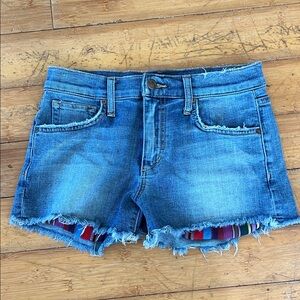 Joe's Jeans Blue Frayed Hem Boho blue medium wash Jean Shorts